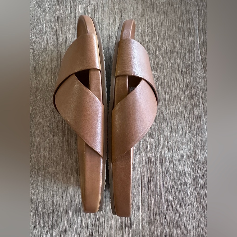 SEYCHELLES Sandals Lighthearted Criss-Cross Contour Tan Leather Women's 10 - Picture 8 of 16